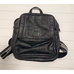 Steve Madden Black Logo Embossed Mini Backpack